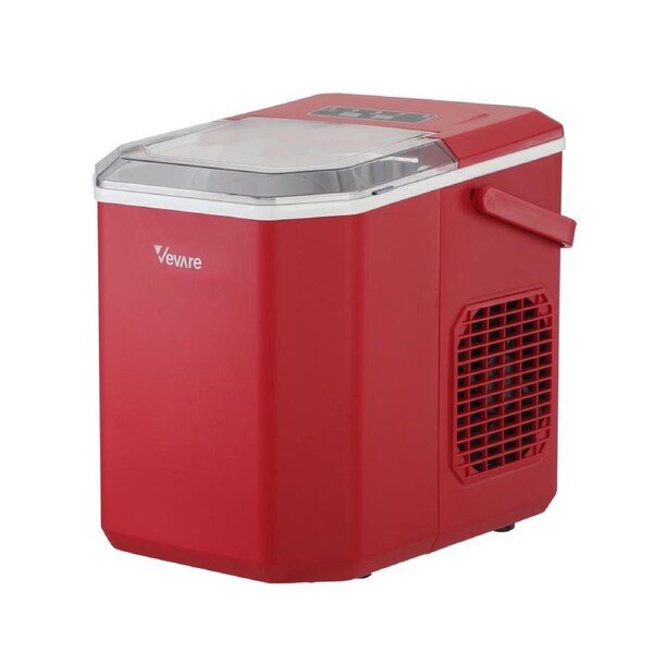 Vevare Portable Ice Maker Machine Ice Cube Tray With Handle 12kg Bar Home Red