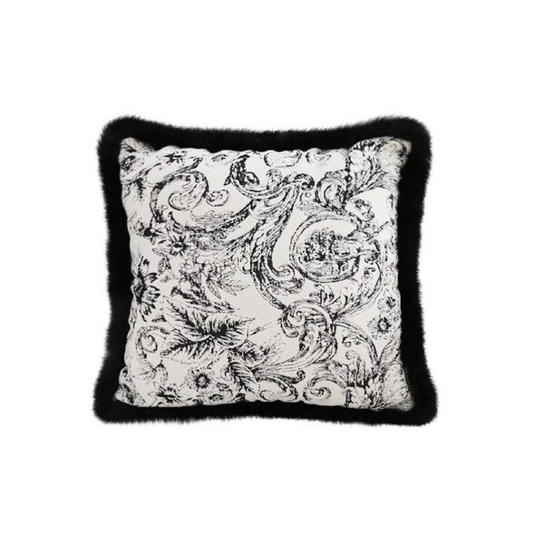 SOGA 45cm Pillow French Cover Style Floral Jacquard Woven Decorative Fringe Throw Pillow