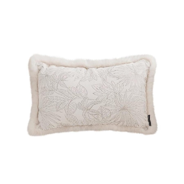 SOGA 30cm Romantic French Mosley Jacquard Pillow French Jungle Jacquard Raw Edge Waist Throw Pillow