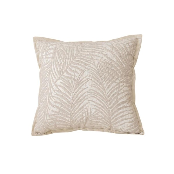 SOGA 45cm Elegant Palm Leaf Texture & Jacquard Square Throw Pillow