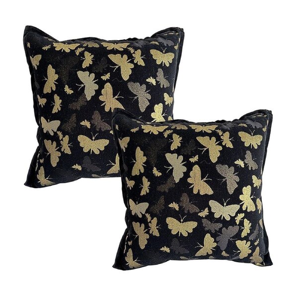 SOGA 2X 45cm Vintage Butterfly with Covers Case Decorative Decor Monarch Floral Throw Pillow