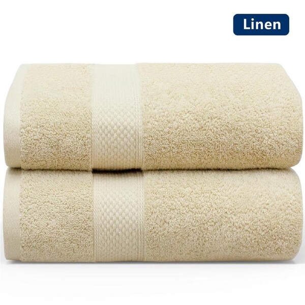 LINENOVA 2 Pcs Extra Large Bath Sheets 90 x 180 cm 650GSM 100% Cotton Bathroom Towels Set Linen