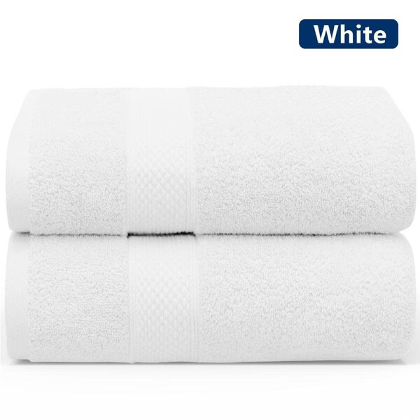 LINENOVA 2 Pcs Extra Large Bath Sheets 90 x 180 cm 650GSM 100% Cotton Bathroom Towels Set White