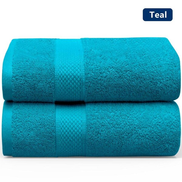 LINENOVA 2 Pcs Extra Large Bath Sheets 90 x 180 cm 650GSM 100% Cotton Bathroom Towels Set Teal