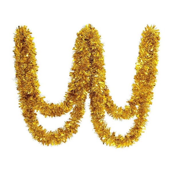 Catzon 5m Sparkling Tinsel Garland Metalic Decorations for Birthday Holiday-Gold