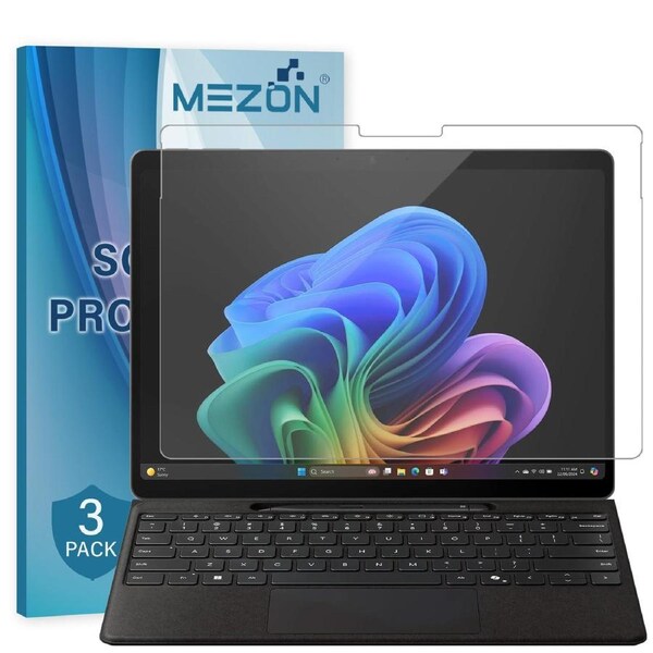 [3 Pack] Microsoft Surface Pro 11 (13") Anti-Glare Matte Film Screen Protector by MEZON – Case and Surface Pen Friendly, Shock Absorption