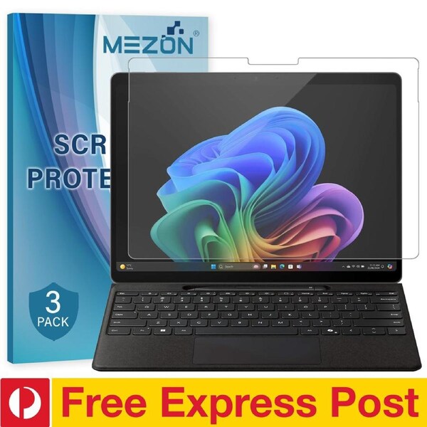 [3 Pack] Microsoft Surface Pro 11 (13") Ultra Clear Film Screen Protector by MEZON – Case and Surface Pen Friendly, Shock Absorption – FREE EXPRESS