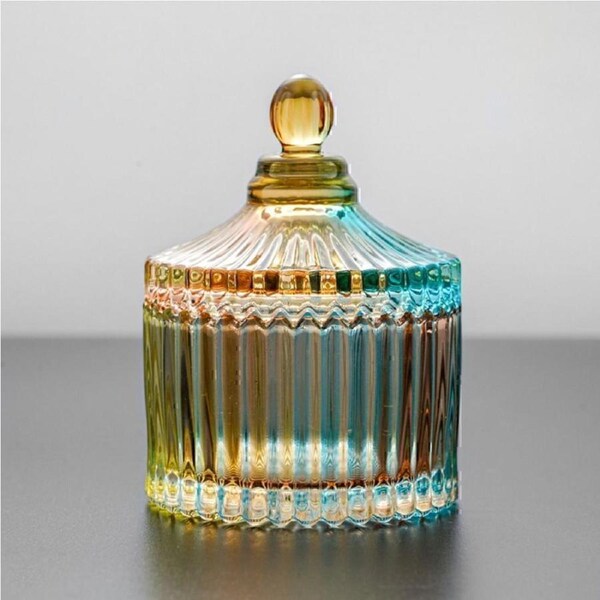Crystal Dappen Dish Glass Nail Kitchen Acrylic Powder Jar Rainbow Ball 8oz