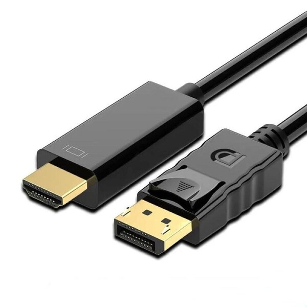 DisplayPort DP to HDMI Cable Male to Male GOLD PLATED Full 4K UHD Compatible with Lenovo, HP, ASUS, Dell and Other Brand 1.8m