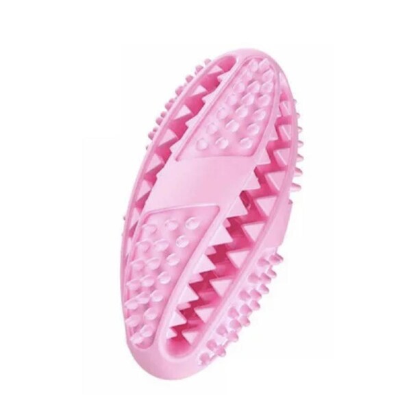 1x Pet Dental Treat Dispensing Football Shaped Dog Tooth Brush Toy Self-Brushing