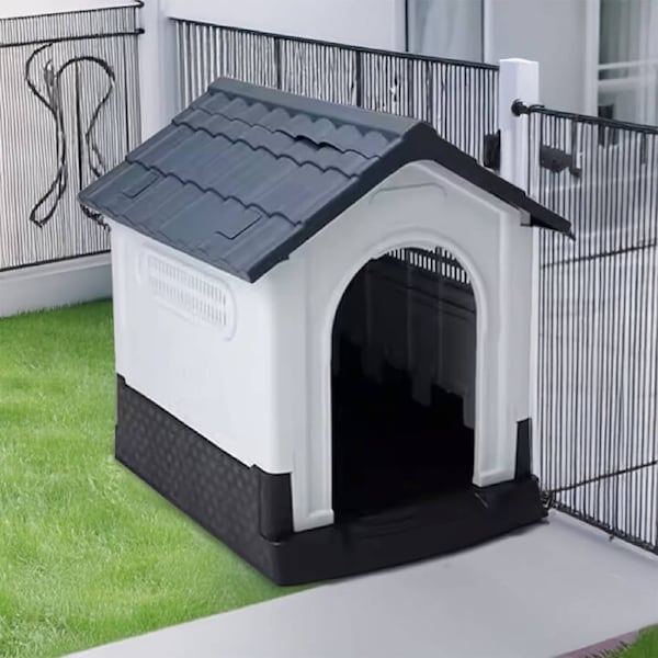PawHub Outdoor Indoor Dog Kennel Plastic Puppy Pet House With Roof Vent