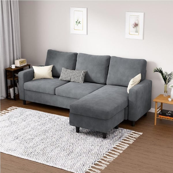 Levede 3-Seater L-Shaped Modular Sofa Convertible Lounge with Ottoman