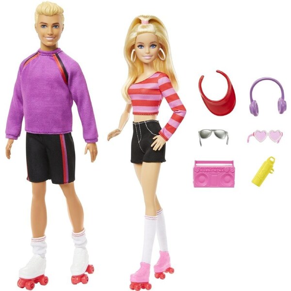 Barbie Fashionistas 65th Anniversary Barbie & Ken Roller-Skating Fashion Dolls