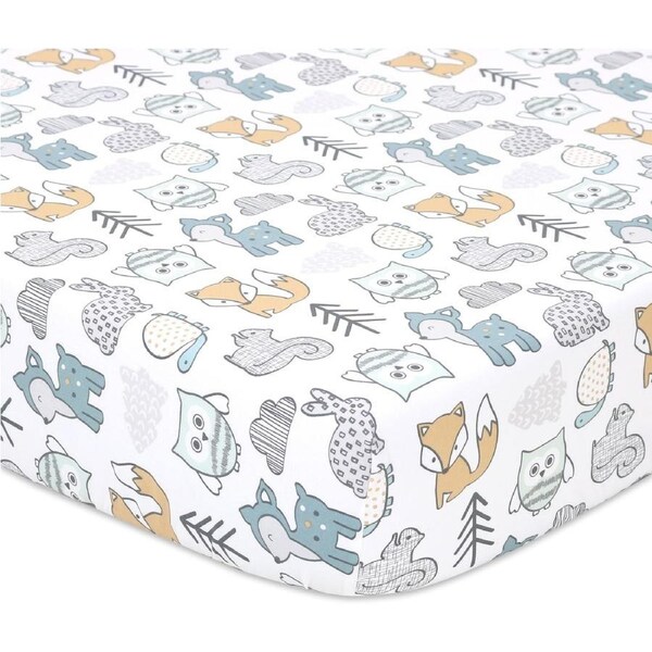 Little Haven Cotton Fitted Cot Sheet - Woodland