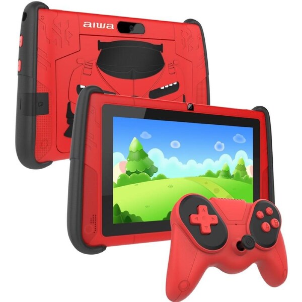 AIWA 7" WiFi Tablet with Dual Game Controllers - Red