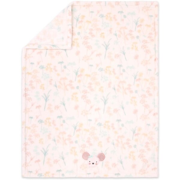 Little Haven Printed Fleece Applique Blanket - Wildflower