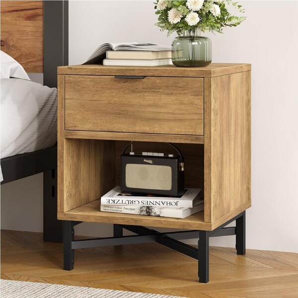 ALFORDSON Bedside Table Retro Nightstand Side Cabinet Brown