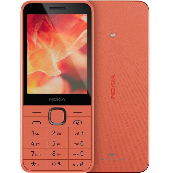 Nokia 215 4G (2024) 128 MB Feature Phone - 2.8" TFT LCD QVGA 240 x 320 - Cortex A71 GHz - 64 MB RAM - 4G - Peach - Bar - UNISOC T107 (22 nm) SoC - 2