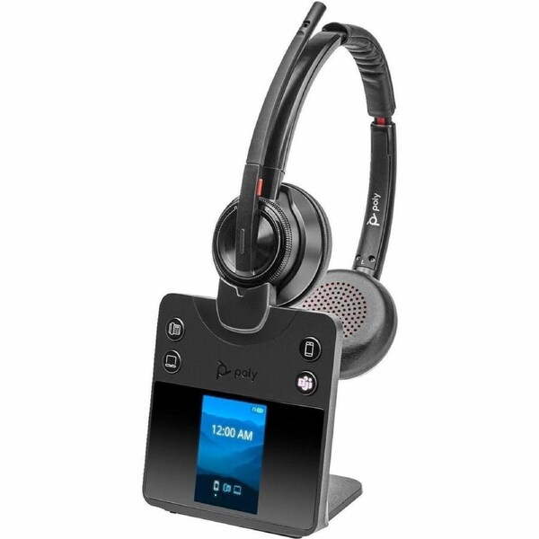 Poly Savi 8400 Office 8420 Wireless On-ear Stereo Headset - Black - Microsoft Teams Certification - Binaural - Ear-cup - 18000 cm - Bluetooth/DECT -