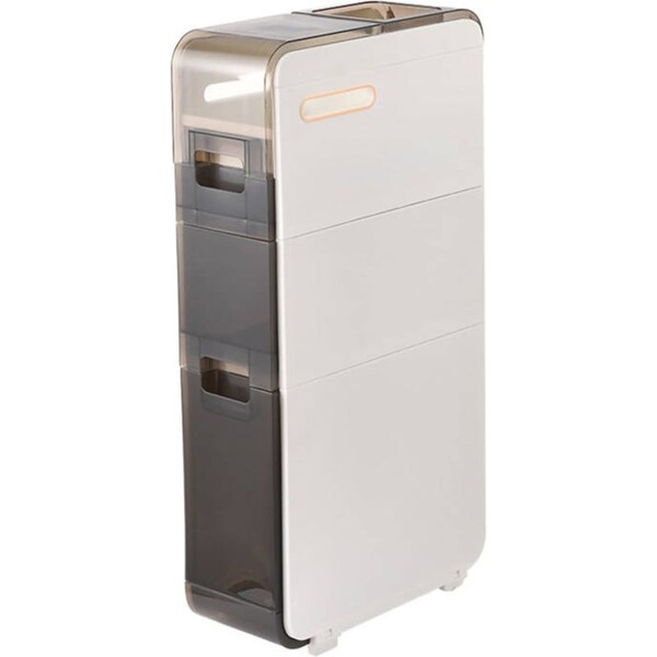 Catzon Bathroom Floor Cabinet with Clear Drawers for Small Spaces Gaps-3 Tiers