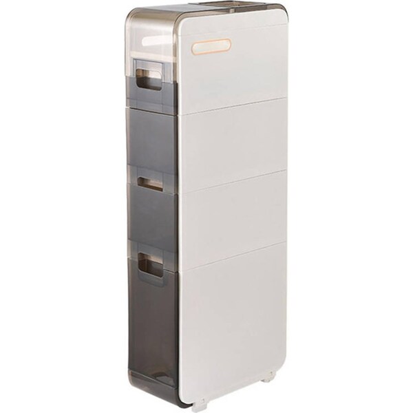 Catzon Bathroom Floor Cabinet with Clear Drawers for Small Spaces Gaps-4 Tiers