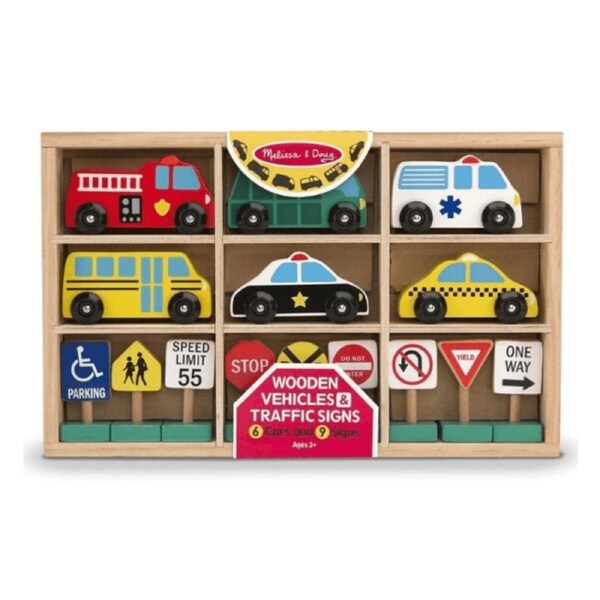 Melissa & Doug Wooden Traffic Signs and Vehic