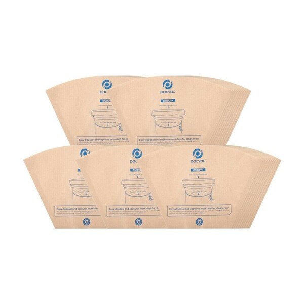 50x Pacvac Paper Dust Bag For Superpro Backpack Vacuums Original