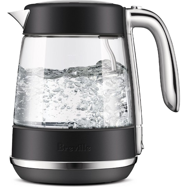 Breville the Crystal Luxe 1.7L Glass Kettle Black Truffle