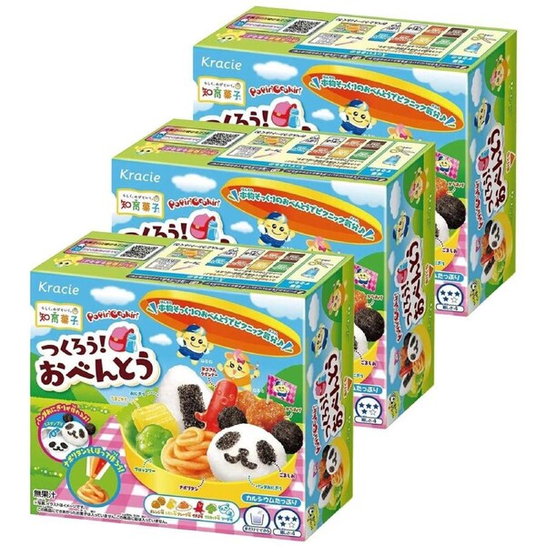 3x Kracie Popin' Cookin' DIY Bento Japanese Candy Confectionery Sweets Kit