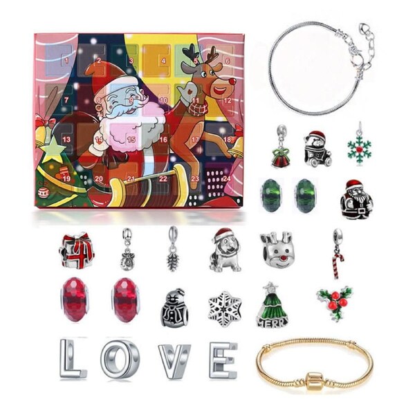 Catzon Christmas Bracelet Countdown Calendar DIY Beaded Blind Box Gift for Girls-3