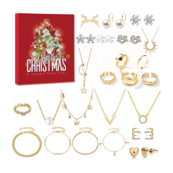 Catzon Advent Calendar for Women Christmas Bracelet Necklace Rings Earring Gift Set-2