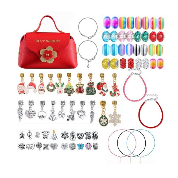Catzon 79 Pieces DIY Charm Bracelet Making Kit Including Jewelry Beads & Chains for Girls