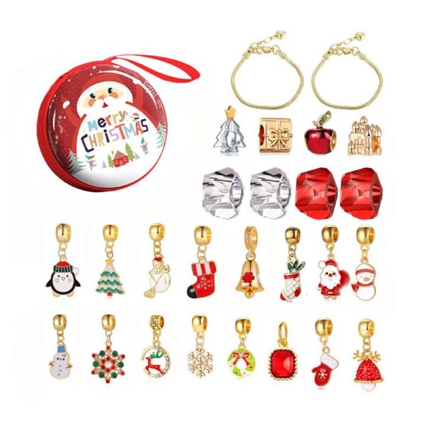 Catzon Girls Charm Bracelet Making Kit With 23 Charm Beads-Gold