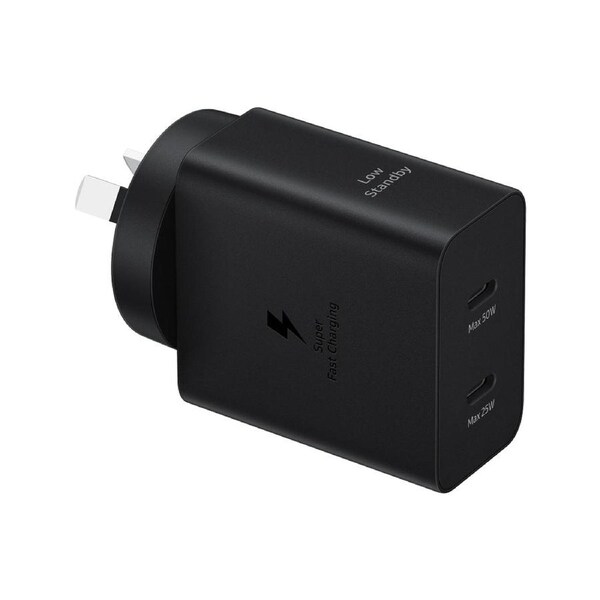 Samsung 50W Duo FAST Charge 2.0 Wall Charger with 1.8M LONG USB-C to USB-C Cable - Black