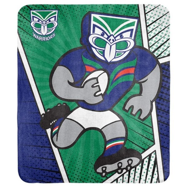 New Zealand NZ Warriors NRL Coral Fleece Mascot Design Rug Blanket