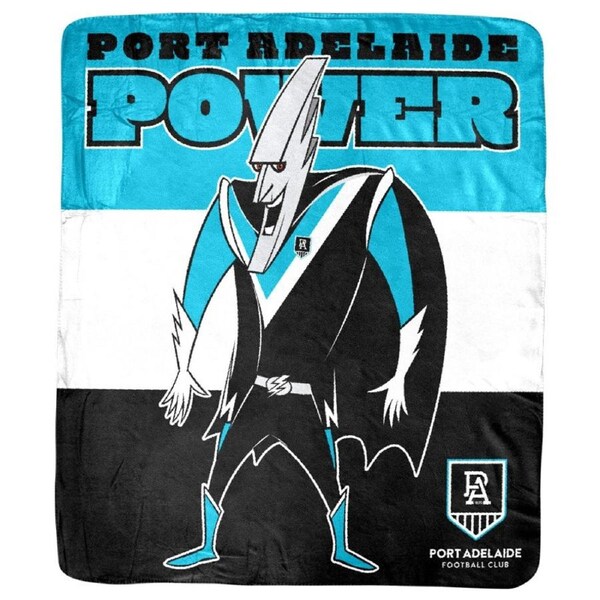 Port Adelaide Power AFL Coral Fleece Mascot Design Rug Blanket