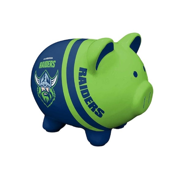 Canberra Raiders NRL Dolomite Piggy Bank Money Box with Coin Slot