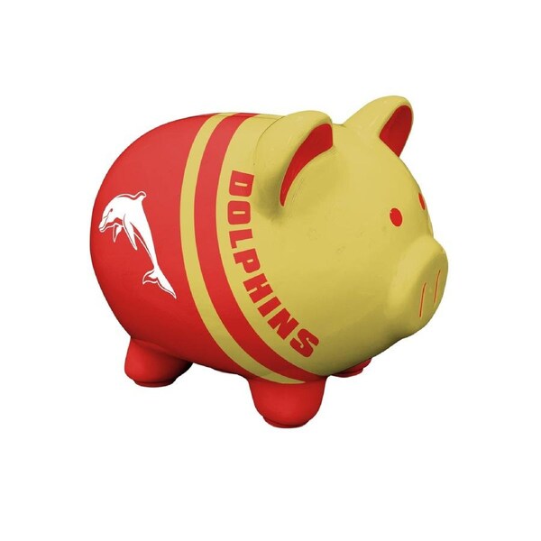 Dolphins NRL Dolomite Piggy Bank Money Box with Coin Slot