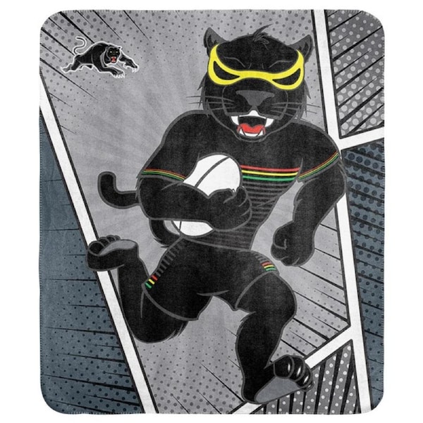 Penrith Panthers NRL Coral Fleece Mascot Design Rug Blanket