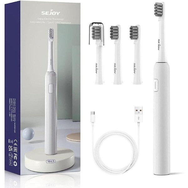 Electric Sonic Toothbrush Rechargeable With 4 Brush Heads for Adults and Kids