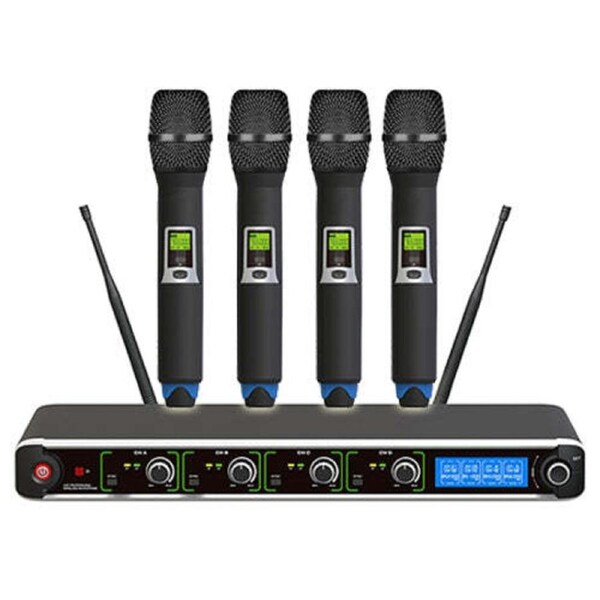 E-lektron IU-4013 Dynamic Digital 400 Channels UHF Wireless Tunable 4 Handheld Microphone System