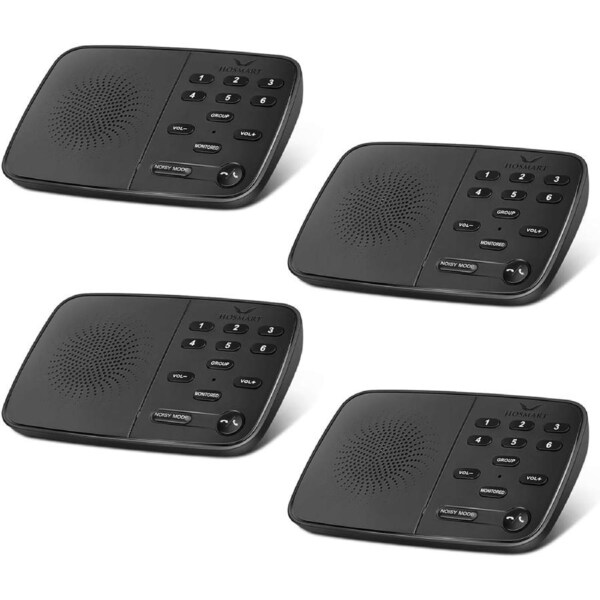 Hosmart UltraSpeak Wireless Full Duplex Two-Way 6 Channel Real-time Intercoms System for Home Business 300 Meter Range (4 Stations)