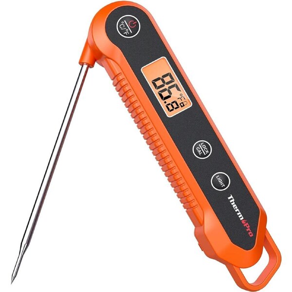 ThermoPro Digital Instant Read Meat Thermometer for Grilling Waterproof Kitchen Food Thermometer with Calibration & Backlight Smoker Oil Fry Candy Thermometer