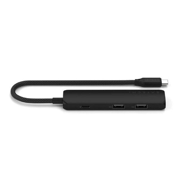 Satechi 4-In-1 Fast-Charging USB-C Slim Multiport Adapter - Black 100W