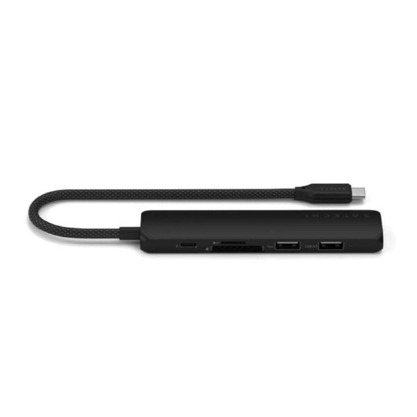 Satechi 6-In-1 Fast-Charging USB-C Slim Multiport Adapter - Black 100W