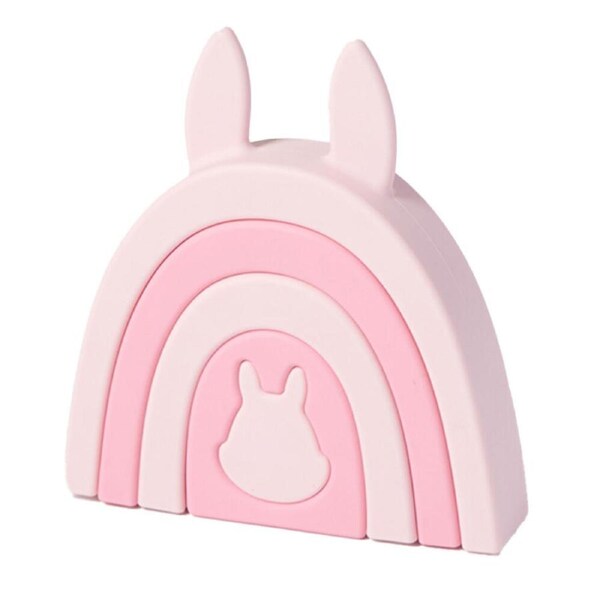 My Pure Bunny Stackables Silicone Baby/Toddler Stacking Toys Blush 0M+
