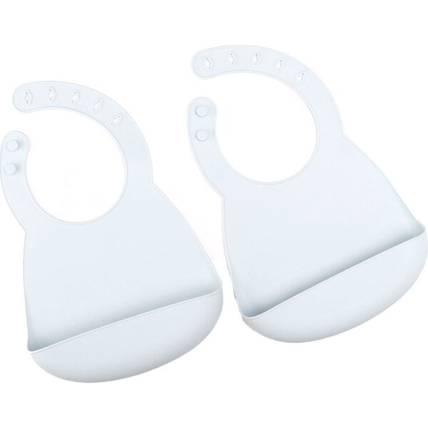 2pc My Pure Silicone Baby/Toddler Feeding Bib Catcher Set - Baby Blue 4M+