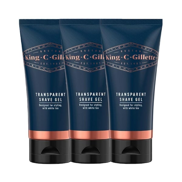 3 x King C. Gillette Transparent Shave Gel 150mL