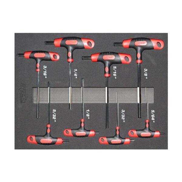 SP Tools 8 Piece SAE T-Handle Hex Key Set in EVA Foam Tray - SP34706