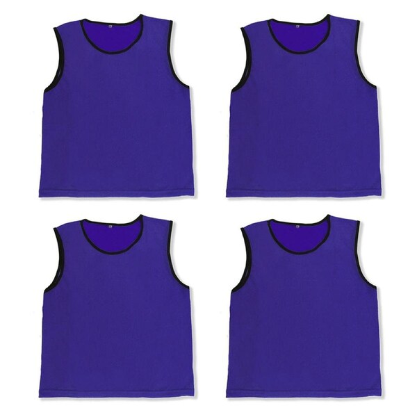 4pcs Scrimmage Training Vest Unisex Sports Team Practice Vest for Football Basketball S Size for Child-Purple